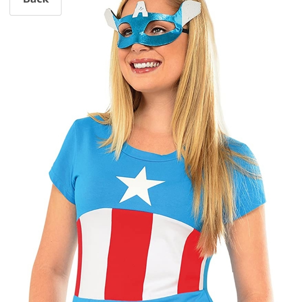 Costume Set Captain America Superhero Tshirt+Mask
